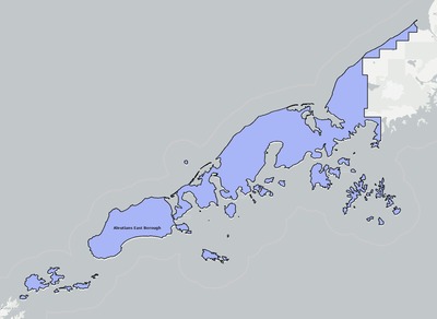 Aleutians East County AK school district boundaries map