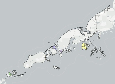 Aleutians East County AK ZIP code boundaries map