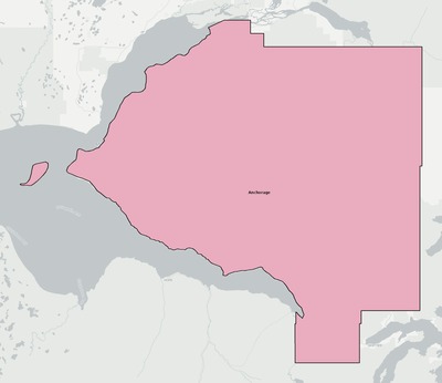 Anchorage County AK school district boundaries map