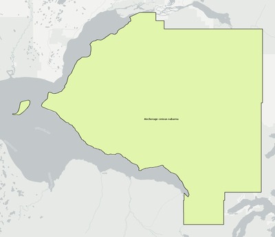 Anchorage County AK townships and subdivisions map