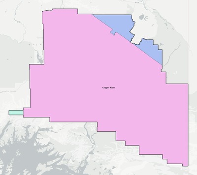 Copper River County AK school district boundaries map