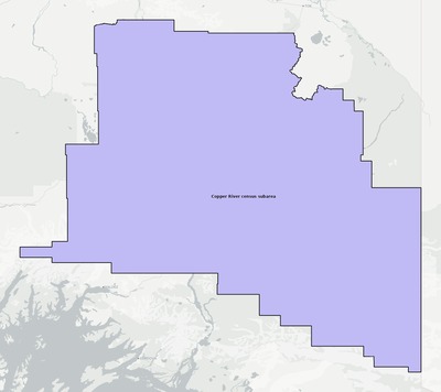 Copper River County AK townships and subdivisions map