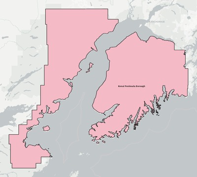 Kenai Peninsula County AK school district boundaries map