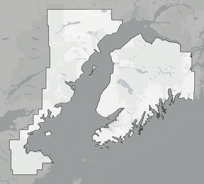 Kenai Peninsula County AK county basemap context