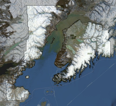 Kenai Peninsula County AK USGS imagery and topo map