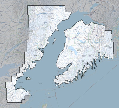 Kenai Peninsula County AK USGS topo map