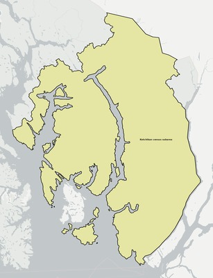 Ketchikan Gateway County AK townships and subdivisions map