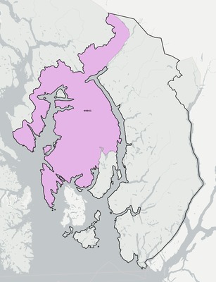 Ketchikan Gateway County AK ZIP code boundaries map