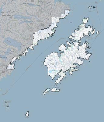 Kodiak Island County AK USGS topo map