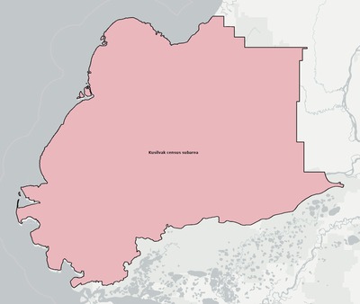 Kusilvak County AK townships and subdivisions map