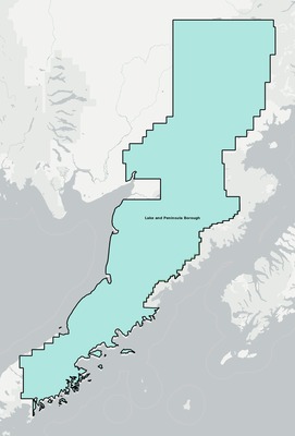 Lake and Peninsula County AK school district boundaries map