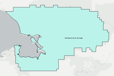 Northwest Arctic County AK school district boundaries map