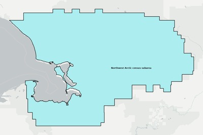 Northwest Arctic County AK townships and subdivisions map