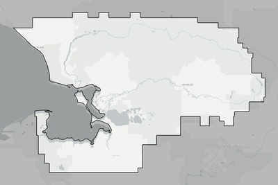 Northwest Arctic County AK county basemap context