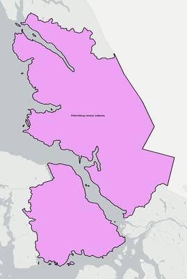 Petersburg County AK townships and subdivisions map