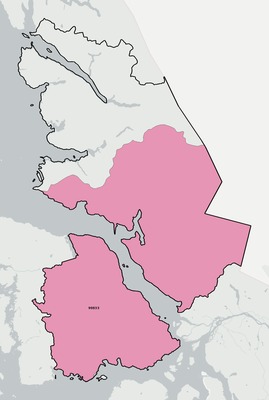 Petersburg County AK ZIP code boundaries map