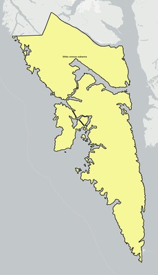 Sitka County AK townships and subdivisions map