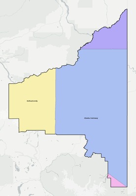Southeast Fairbanks County AK school district boundaries map