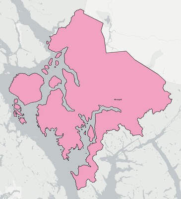 Wrangell County AK school district boundaries map