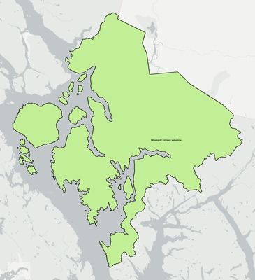 Wrangell County AK townships and subdivisions map