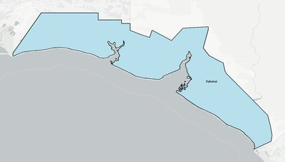 Yakutat County AK school district boundaries map
