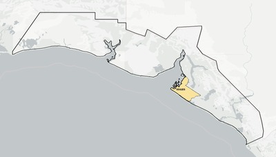 Yakutat County AK ZIP code boundaries map