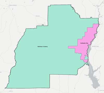 Barbour County AL school district boundaries map