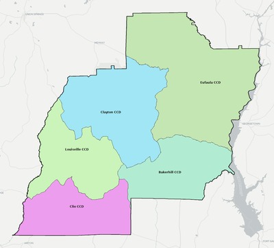 Barbour County AL townships and subdivisions map