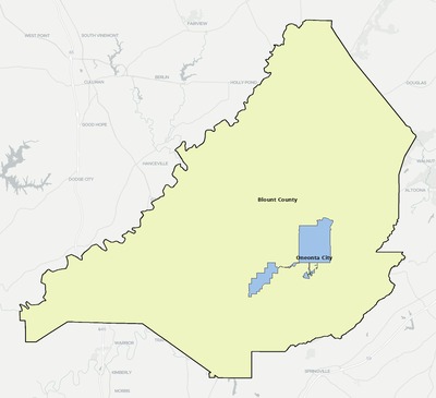 Blount County AL school district boundaries map
