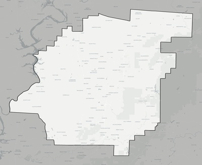 Calhoun County AL county basemap context