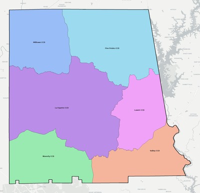 Chambers County AL townships and subdivisions map