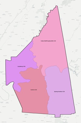 Cherokee County AL townships and subdivisions map