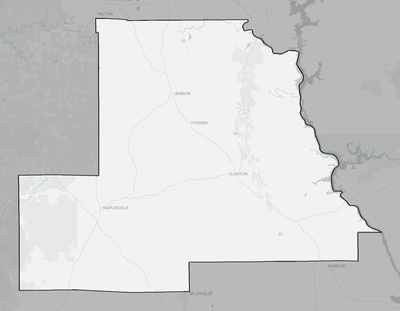 Chilton County AL county basemap context