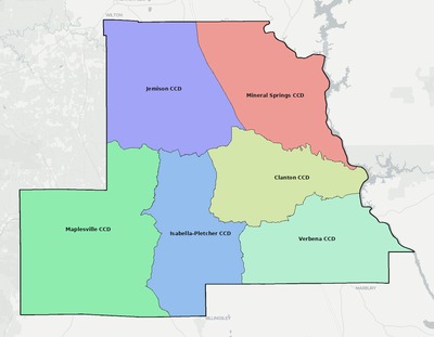 Chilton County AL townships and subdivisions map