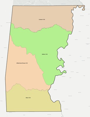 Choctaw County AL townships and subdivisions map