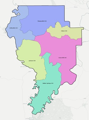 Clarke County AL townships and subdivisions map