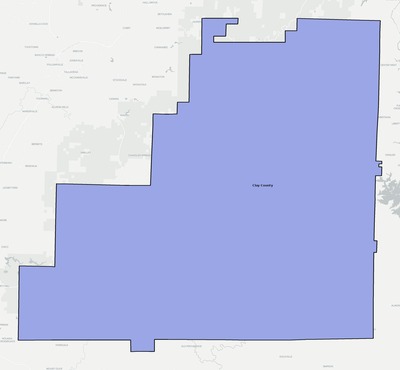 Clay County AL school district boundaries map