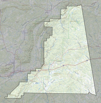 Cleburne County AL USGS topo map