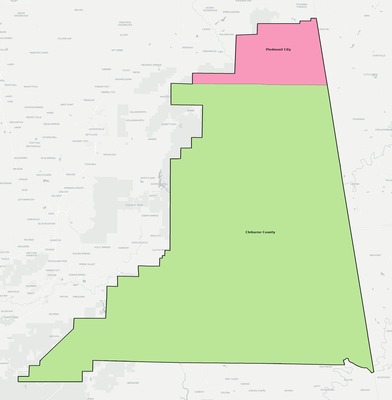 Cleburne County AL school district boundaries map