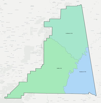 Cleburne County AL townships and subdivisions map