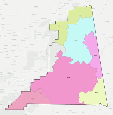 Cleburne County AL ZIP code boundaries map