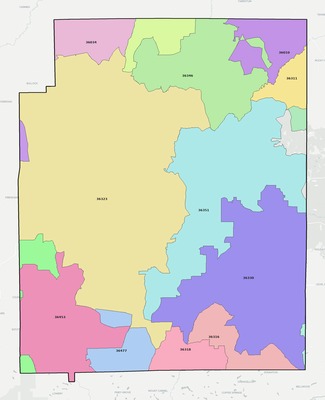 Coffee County AL ZIP code boundaries map