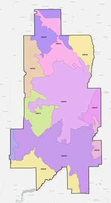 Crenshaw County AL ZIP code boundaries map