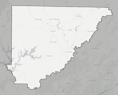 Cullman County AL county basemap context