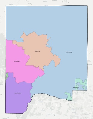 Dale County AL school district boundaries map