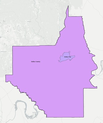 Dallas County AL school district boundaries map