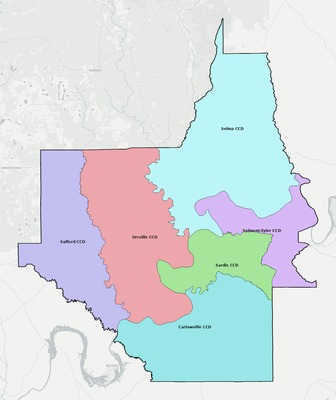 Dallas County AL townships and subdivisions map