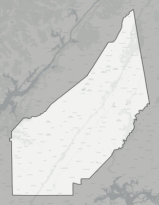 DeKalb County AL county basemap context
