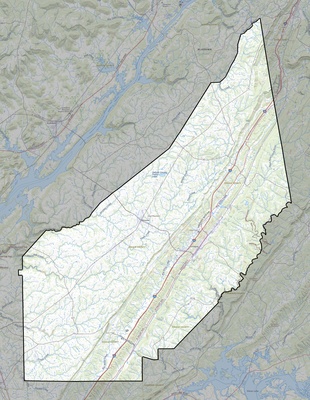DeKalb County AL USGS topo map