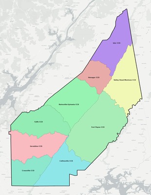 DeKalb County AL townships and subdivisions map